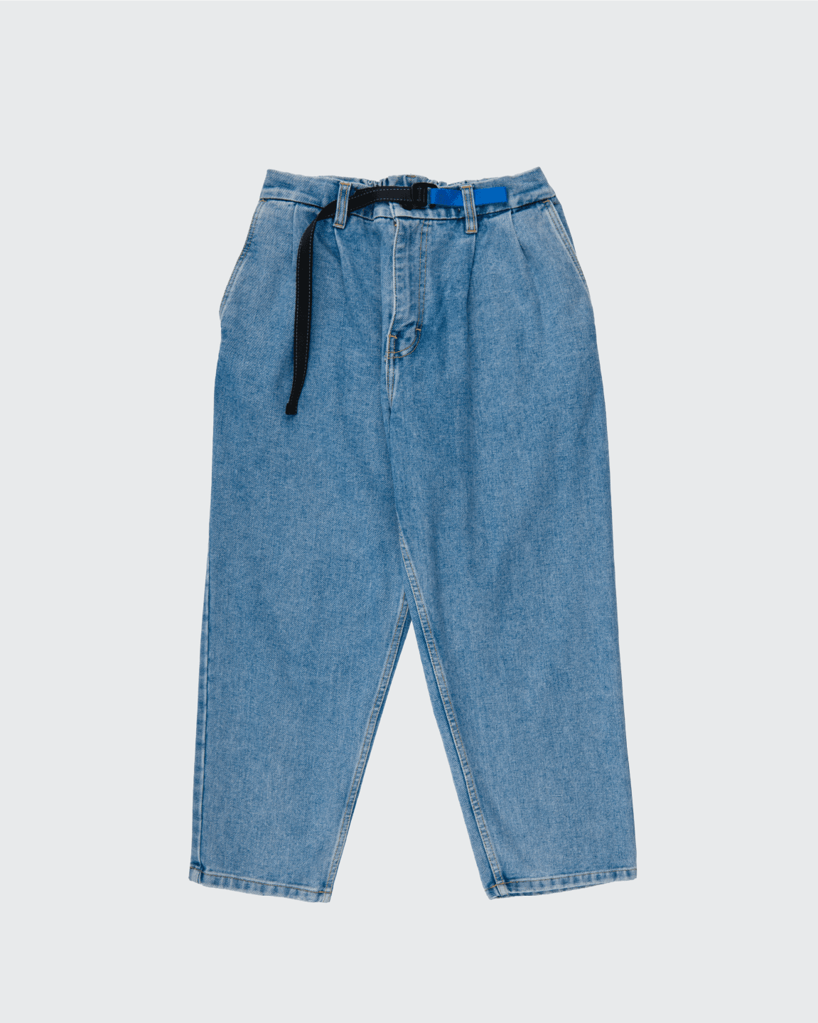 PLEATED DENIM LIGHT BLUE