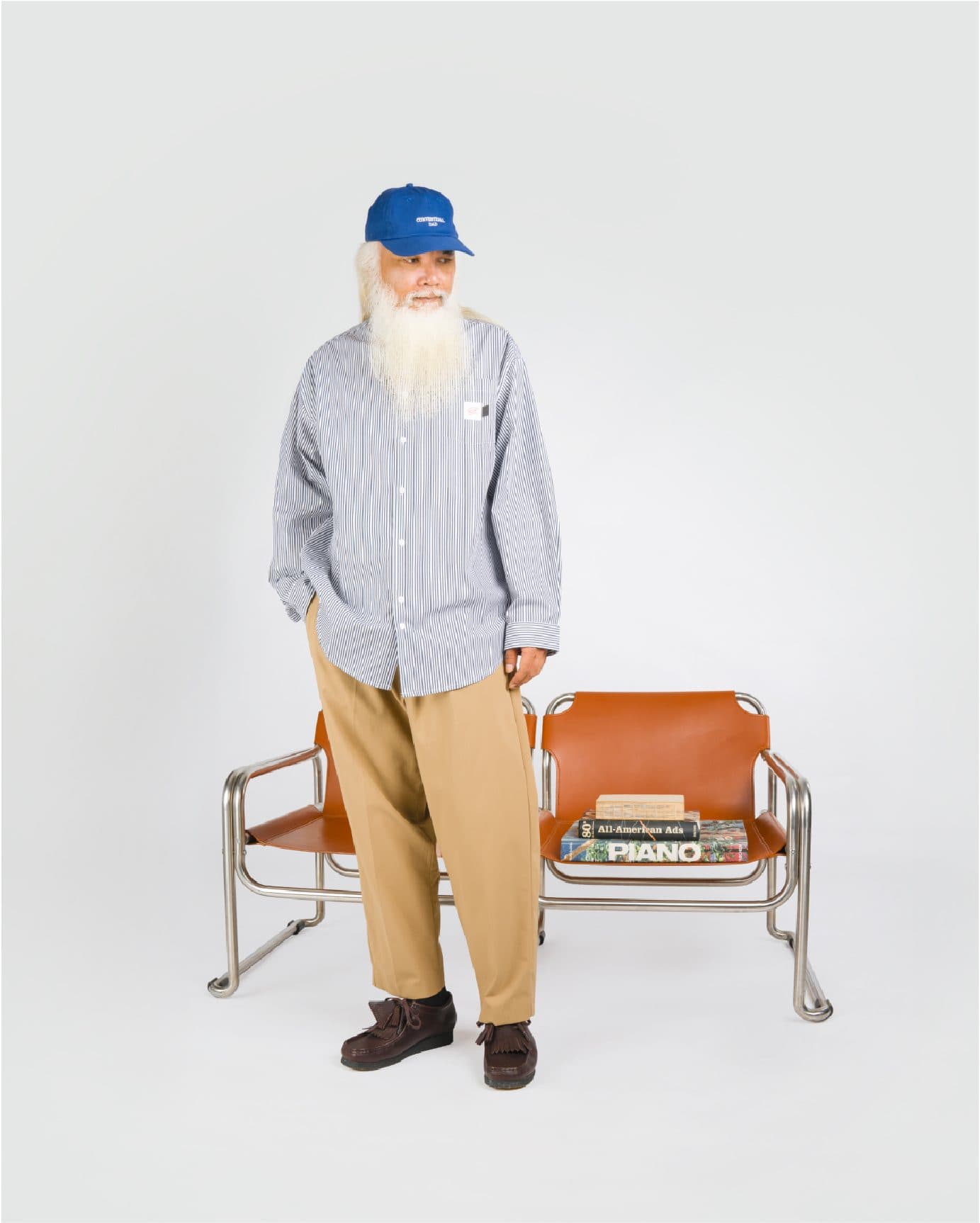 CLASSIC DAD L/S SHIRT GREY STRIPES view 4