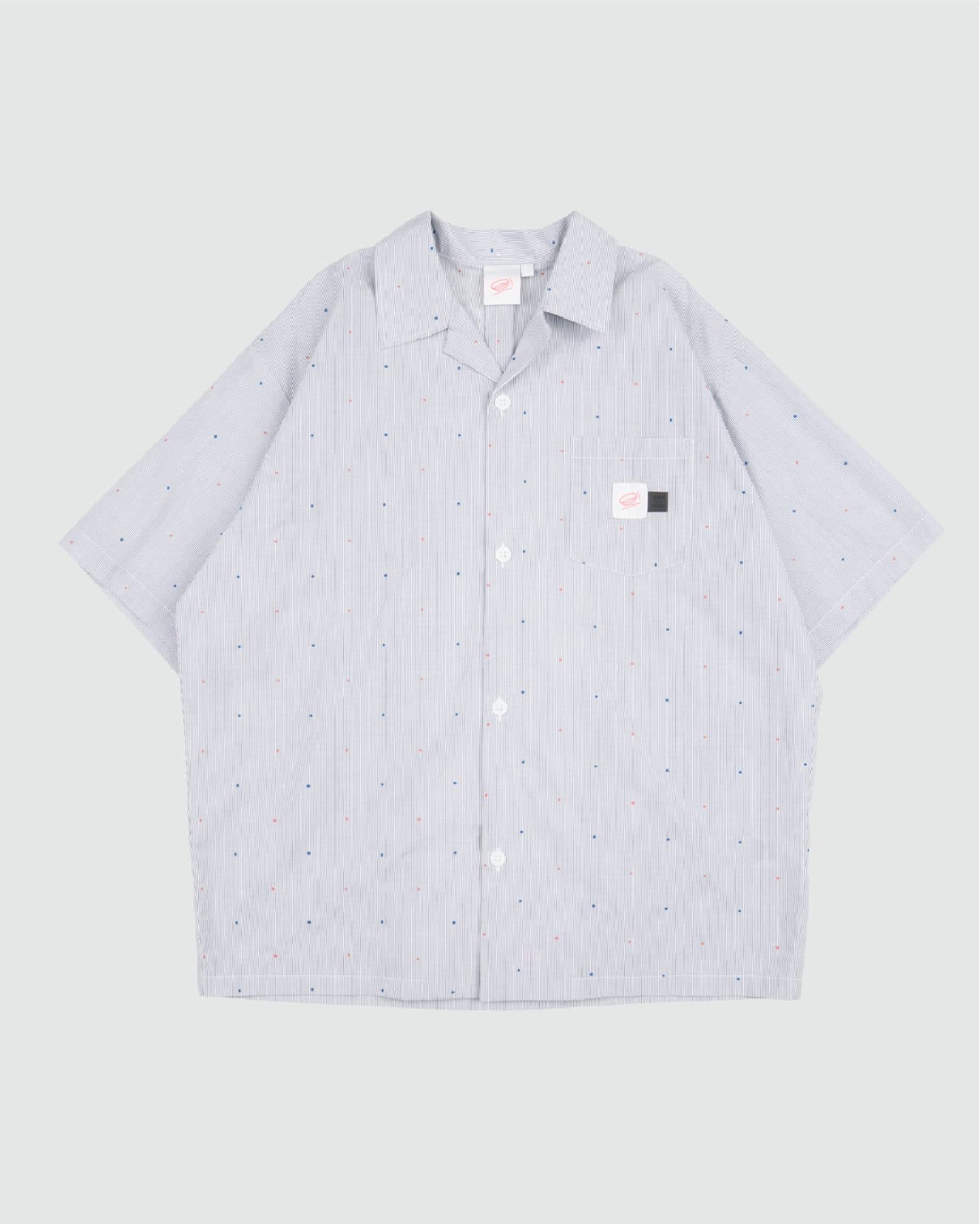 CLASSIC DAD S/S SHIRT BLUE POLKA