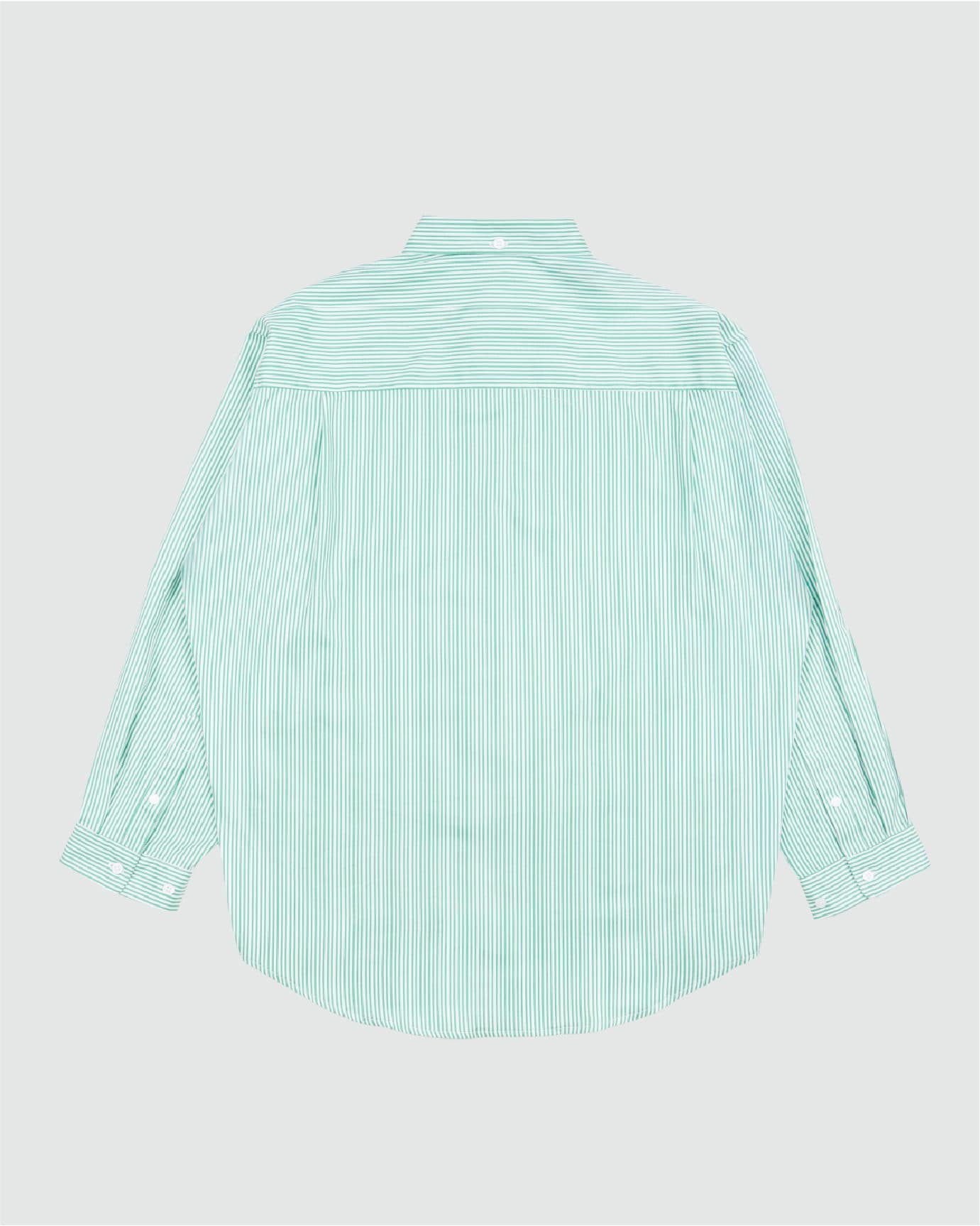 CLASSIC DAD L/S SHIRT GREEN STRIPES view 2