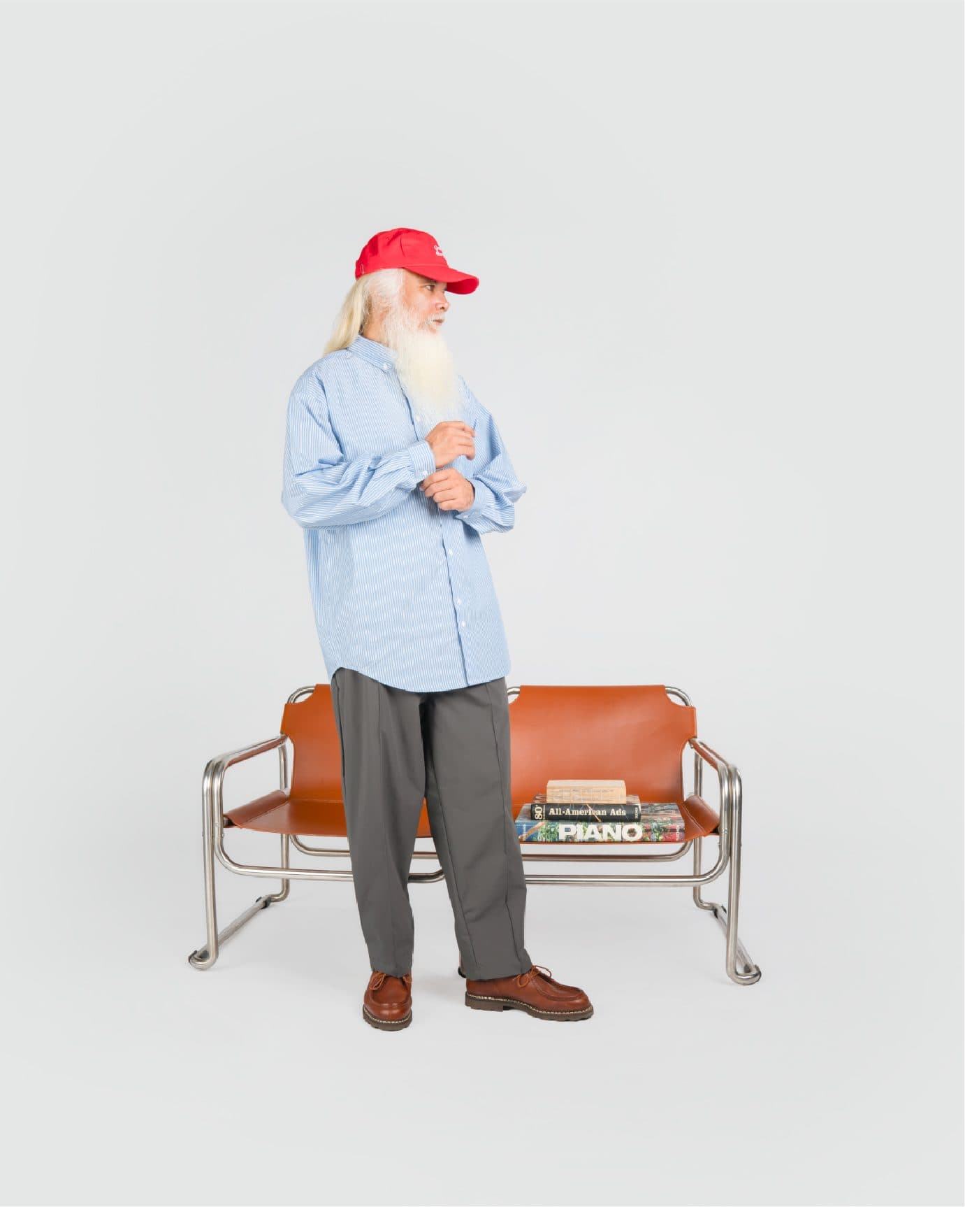 CLASSIC DAD L/S SHIRT BLUE STRIPES II view 4