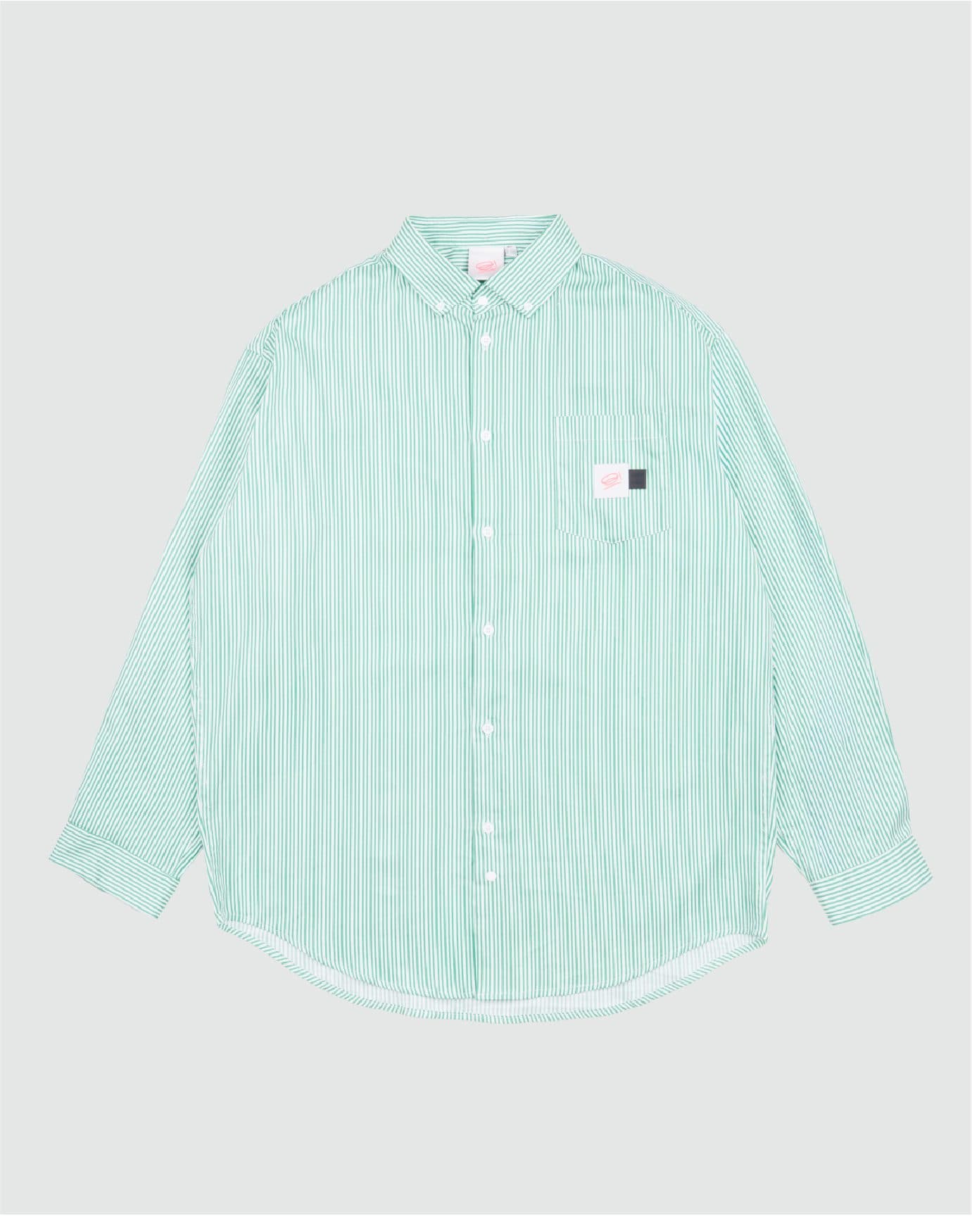 CLASSIC DAD L/S SHIRT GREEN STRIPES